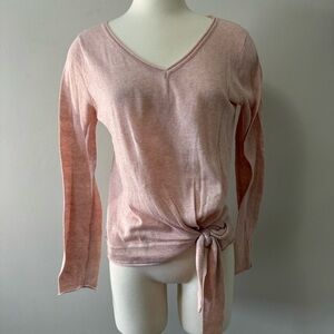 Max Studio Pink Long Sleeve V-Neck Top